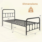 Full/Queen/King Size Bed Frame with Headboard Under Bed