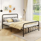 Full/Queen/King Size Bed Frame with Headboard Under Bed