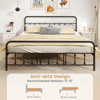 Full/Queen/King Size Bed Frame with Headboard Under Bed