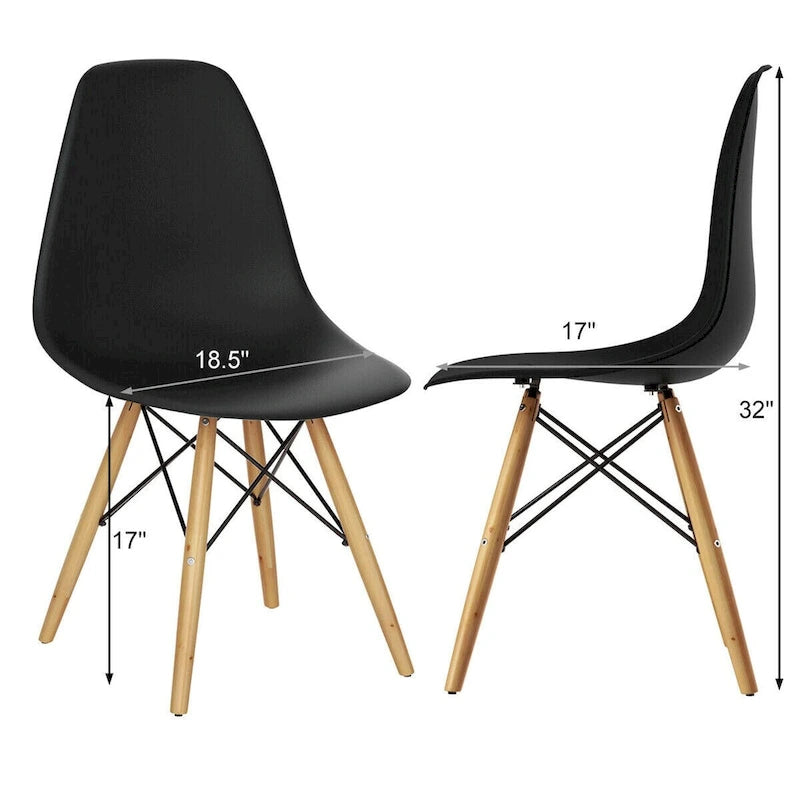 Set of 2 Modern Dining Side Chair Home Office w/ Wood - See Details