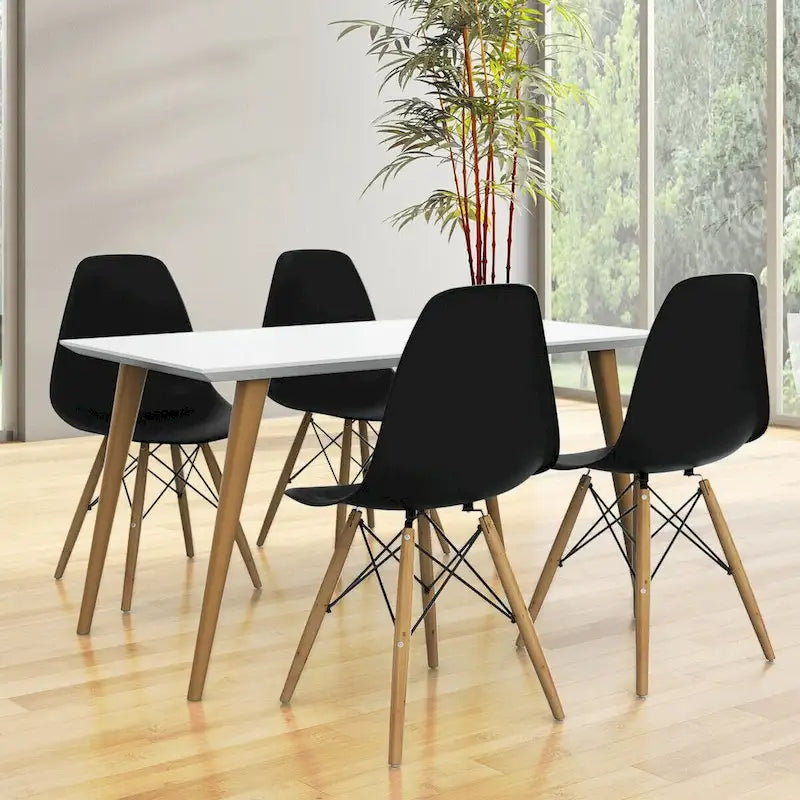 Set of 2 Modern Dining Side Chair Home Office w/ Wood - See Details