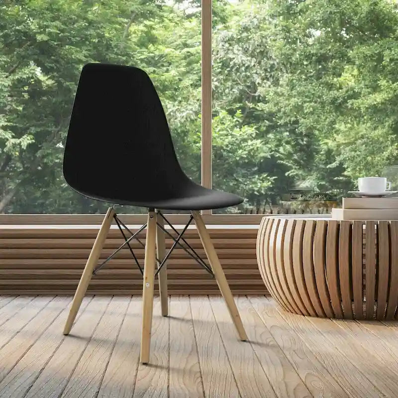 Set of 2 Modern Dining Side Chair Home Office w/ Wood - See Details
