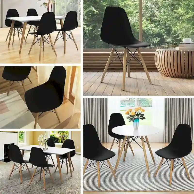 Set of 2 Modern Dining Side Chair Home Office w/ Wood - See Details