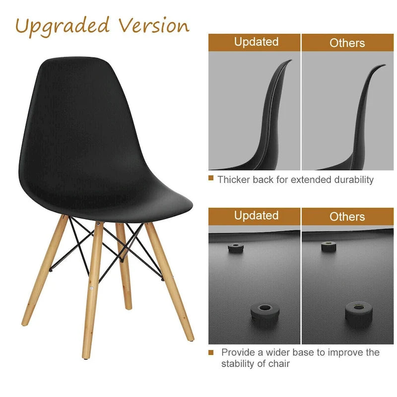 Set of 2 Modern Dining Side Chair Home Office w/ Wood - See Details