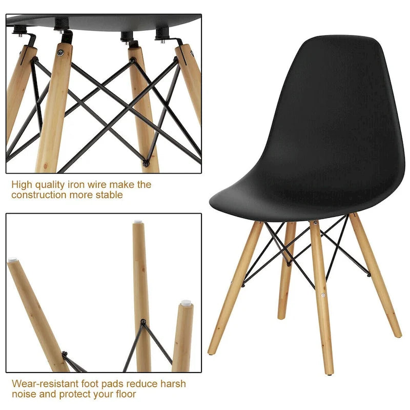 Set of 2 Modern Dining Side Chair Home Office w/ Wood - See Details