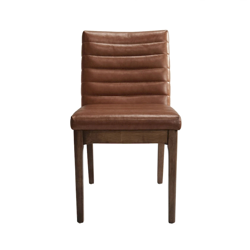 Stylish Upholstered Dining Chairs with Rubber Legs, Set of 2, for a Sophisticated Dining Experience