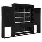 Queen Size Murphy Bed with Desk, Vanity and Cabinets, Espresso