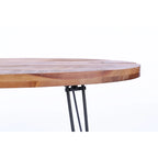 Oval Natural Reclaimed Wood Foldable Cocktail Table - 24.00 x 44.00 x 18.00