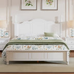 Queen Size Wood Retro Designed Platform Bed
