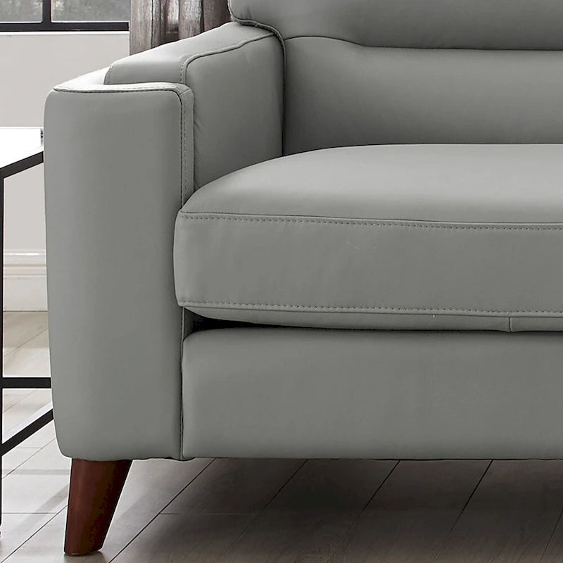 Elm Top Grain Leather Chair With Feather, Memory Foam and Springs
