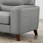 Elm Top Grain Leather Chair With Feather, Memory Foam and Springs