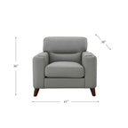 Elm Top Grain Leather Chair With Feather, Memory Foam and Springs