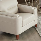 Elm Top Grain Leather Chair With Feather, Memory Foam and Springs