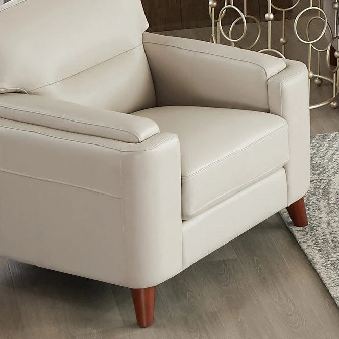 Elm Top Grain Leather Chair With Feather, Memory Foam and Springs