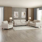Elm Top Grain Leather Chair With Feather, Memory Foam and Springs