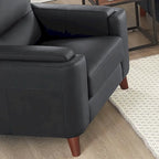 Elm Top Grain Leather Chair With Feather, Memory Foam and Springs
