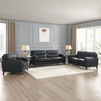Elm Top Grain Leather Chair With Feather, Memory Foam and Springs