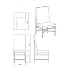 Somette Contemporary Side Chair with Steel Frame, Set of 2 - N/A