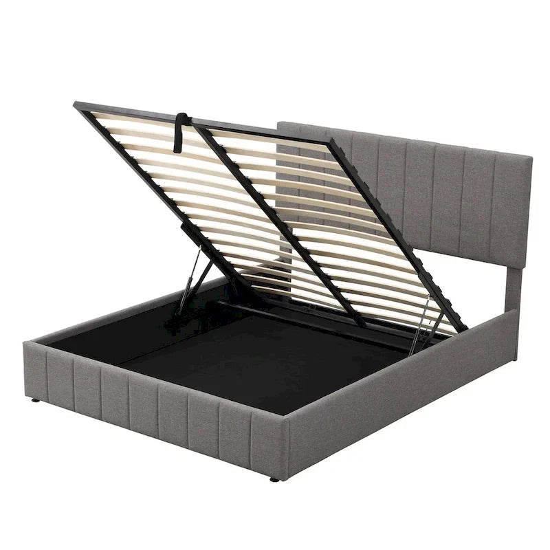 Mordern Upholstered Platform bed with a Hydraulic Storage System