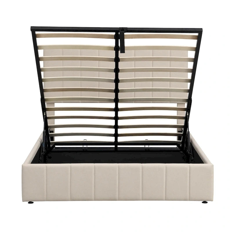 Mordern Upholstered Platform bed with a Hydraulic Storage System