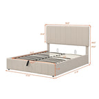 Mordern Upholstered Platform bed with a Hydraulic Storage System
