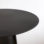 Outdoor Mid Century Modern Metal Single Round Coffee Table -Black 23.6W