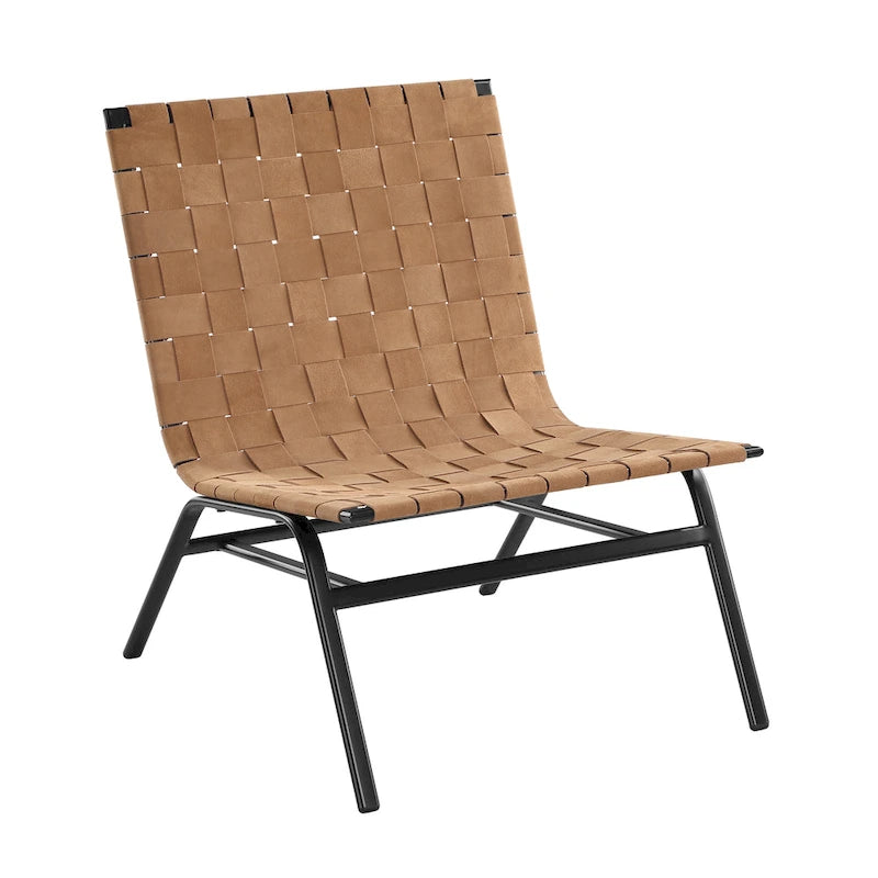 Woven Brown Leather Accent Chair by Greyson Living