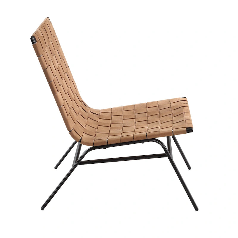 Woven Brown Leather Accent Chair by Greyson Living