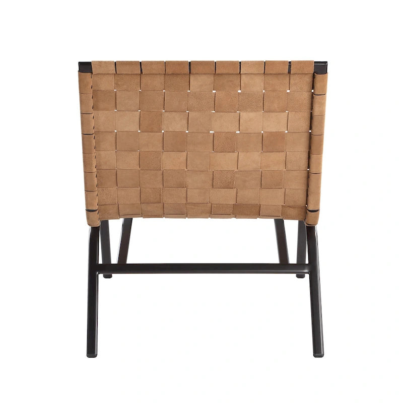 Woven Brown Leather Accent Chair by Greyson Living