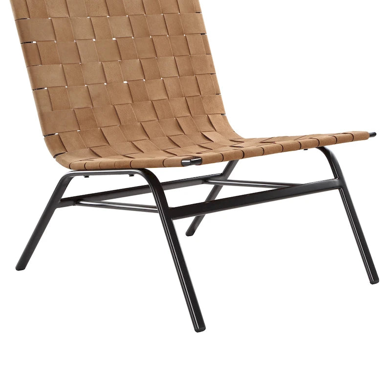 Woven Brown Leather Accent Chair by Greyson Living