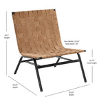 Woven Brown Leather Accent Chair by Greyson Living