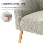 Modern 30W Boucle Armchair with Solid Wood Legs Set of 2 by HULALA HOME