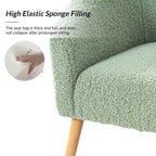 Modern 30W Boucle Armchair with Solid Wood Legs Set of 2 by HULALA HOME