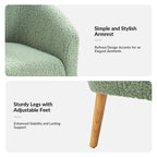 Modern 30W Boucle Armchair with Solid Wood Legs Set of 2 by HULALA HOME