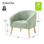 Modern 30W Boucle Armchair with Solid Wood Legs Set of 2 by HULALA HOME
