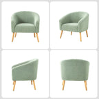 Modern 30W Boucle Armchair with Solid Wood Legs Set of 2 by HULALA HOME