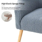 Modern 30W Boucle Armchair with Solid Wood Legs Set of 2 by HULALA HOME