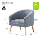 Modern 30W Boucle Armchair with Solid Wood Legs Set of 2 by HULALA HOME