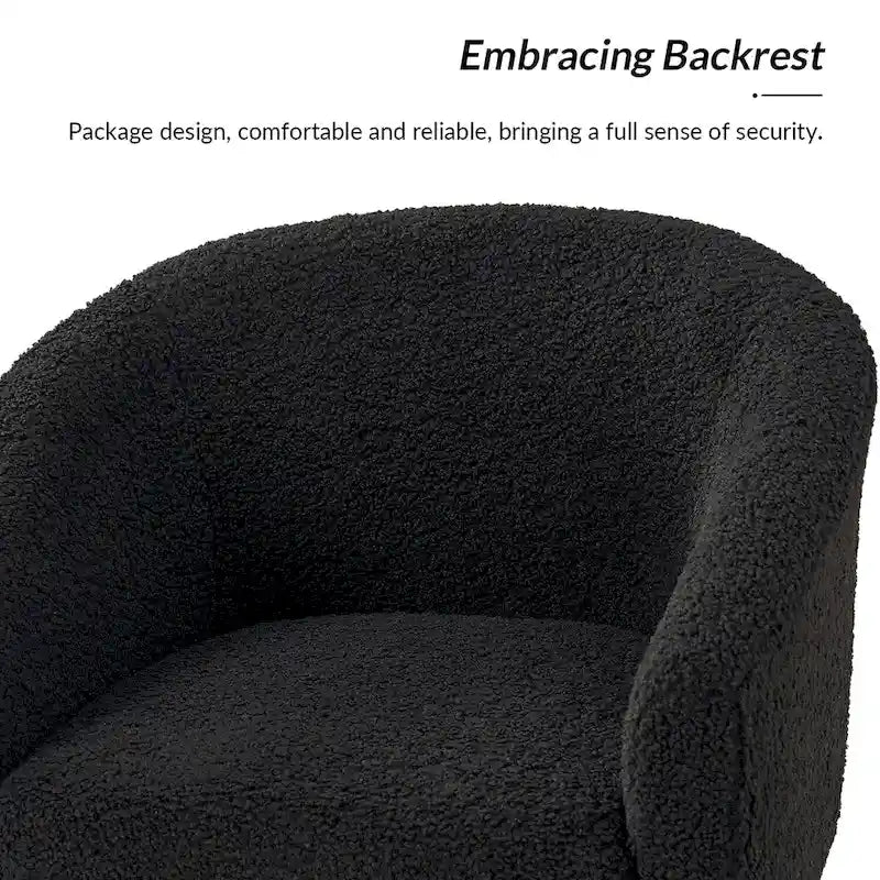 Modern 30W Boucle Armchair with Solid Wood Legs Set of 2 by HULALA HOME
