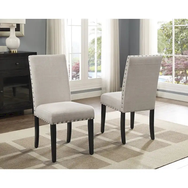 Humboldt Nailhead-trim Fabric Dining Chairs (Set of 2)