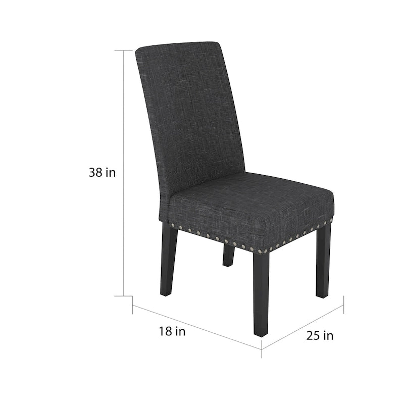 Humboldt Nailhead-trim Fabric Dining Chairs (Set of 2)