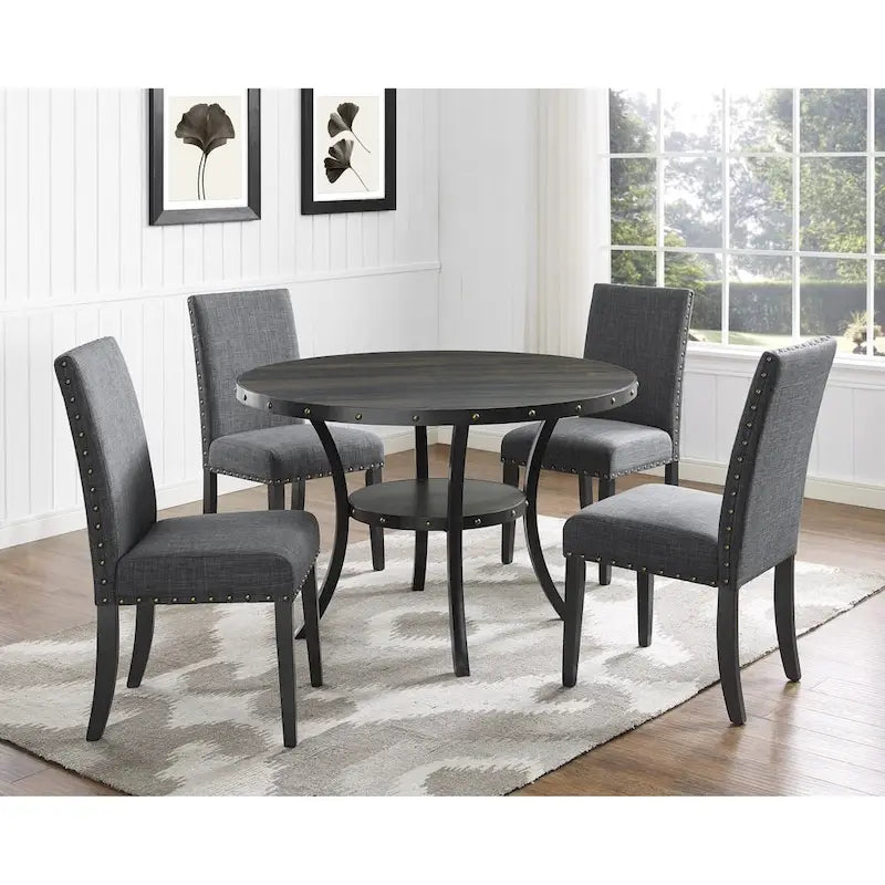 Humboldt Nailhead-trim Fabric Dining Chairs (Set of 2)