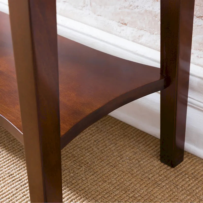Narrow Chairside Grey Wood Table
