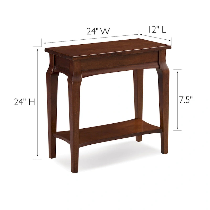 Narrow Chairside Grey Wood Table