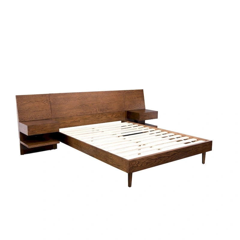 Clark Pecan Bed with Two Nightstands