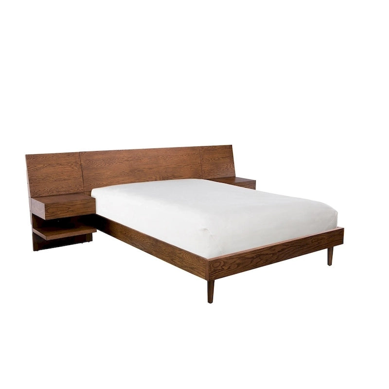 Clark Pecan Bed with Two Nightstands