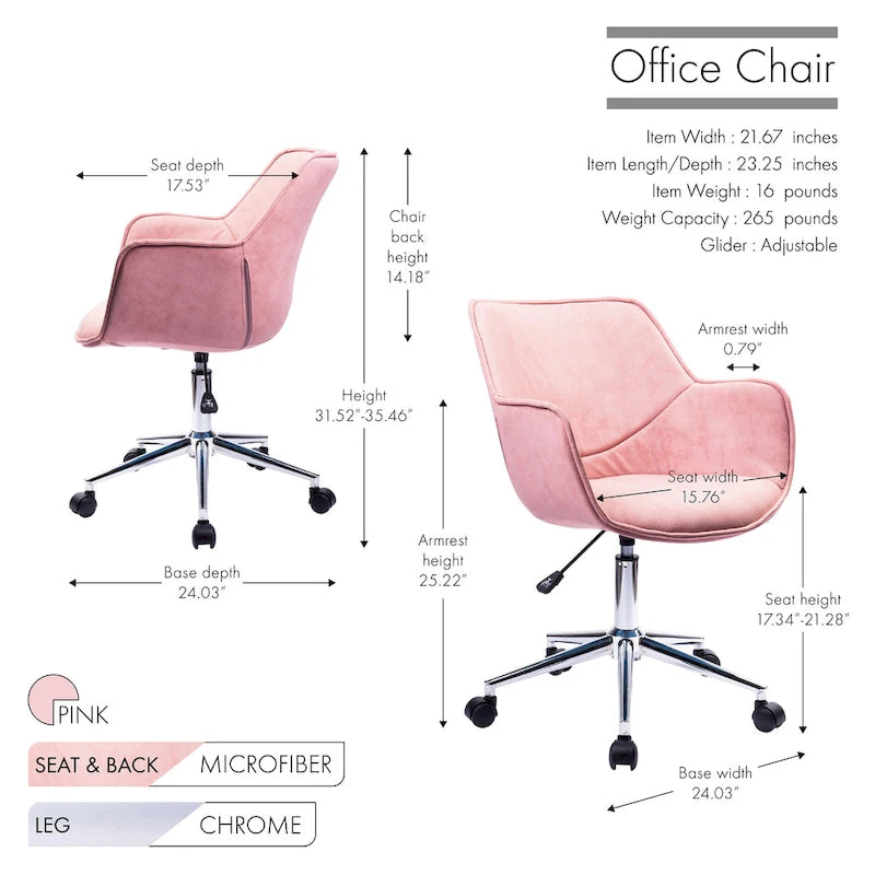 Xen Adjustable Office Chair, Microfiber, Chrome Base