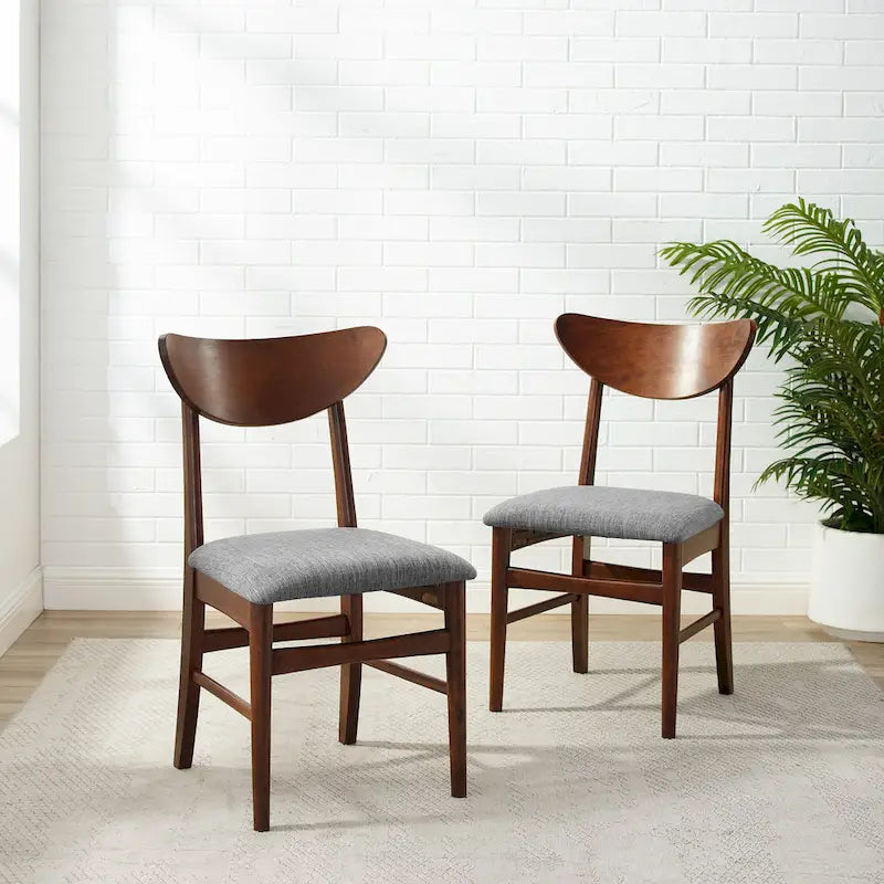 Landon 2Pc Wood Dining Chairs W/Upholstered Seat - 33.25H x19.75W x 19.75D
