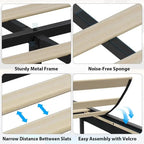 Modern Upholstered Floating Bed Frame with LED Lights