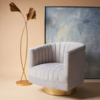 Swivel Channel Tufted Barrel Chair - 28 W x 31 L x 30 H - 28Wx31Dx30H